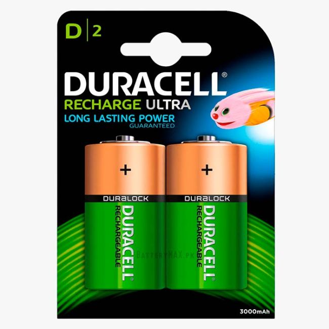 Duracell Recharge Ultra D 3000mAh NiMH Battery HR20 | 2 Pack