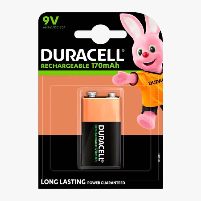 Duracell Rechargeable 9V PP3 170mAh NiMH Battery HR22 | 1 Pack