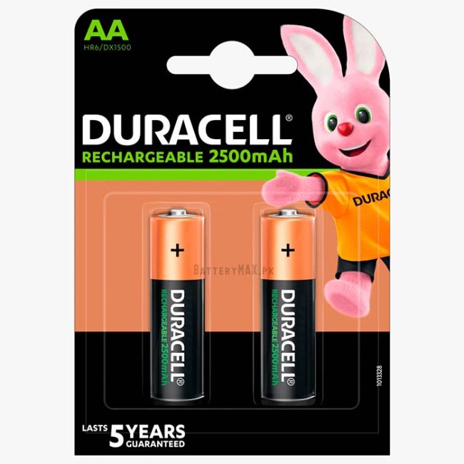 Duracell Rechargeable AA 2500mAh NiMH Battery HR6 | 2 Pack