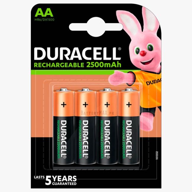 Duracell Rechargeable AA 2500mAh NiMH Battery HR6 | 4 Pack