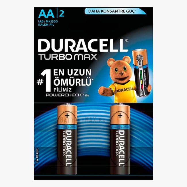 Duracell Turbo Max AA Alkaline Battery LR6 | 2 Pack