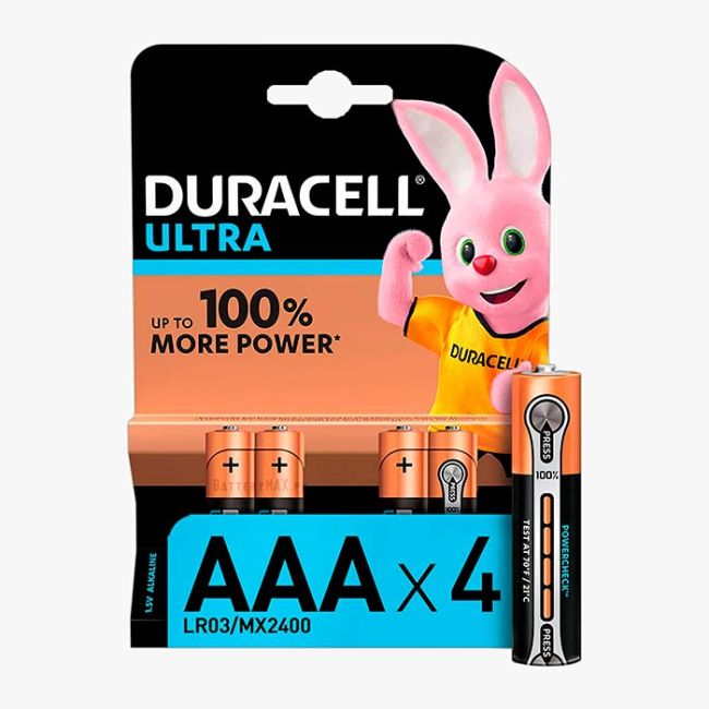 Duracell Ultra AAA Alkaline Battery LR03 | 4 Pack