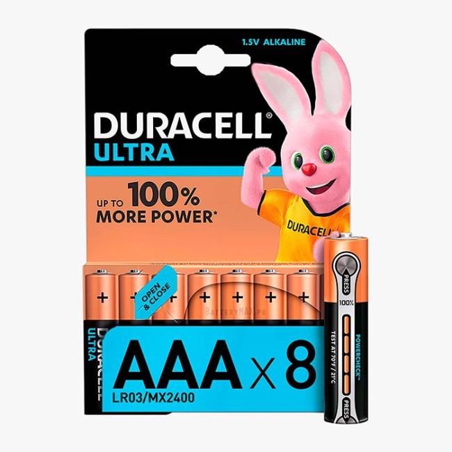 Duracell Ultra AAA Alkaline Battery LR03 | 8 Pack