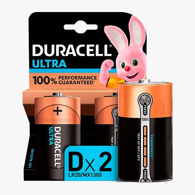 Duracell Ultra D Alkaline Battery LR20 | 2 Pack