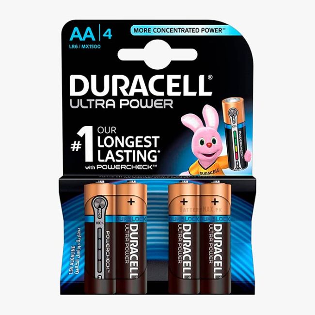 Duracell Ultra Power AA Alkaline Battery LR6 | 4 Pack