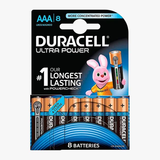 Duracell Ultra Power AAA Alkaline Battery LR03 | 8 Pack