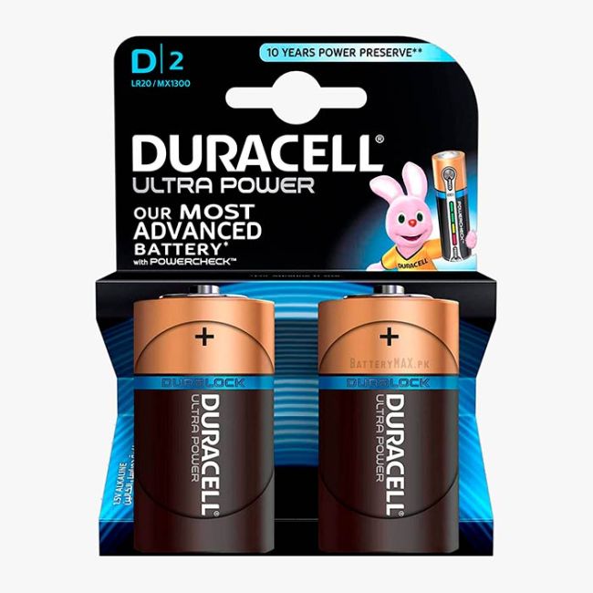 Duracell Ultra Power D Alkaline Battery LR20 | 2 Pack