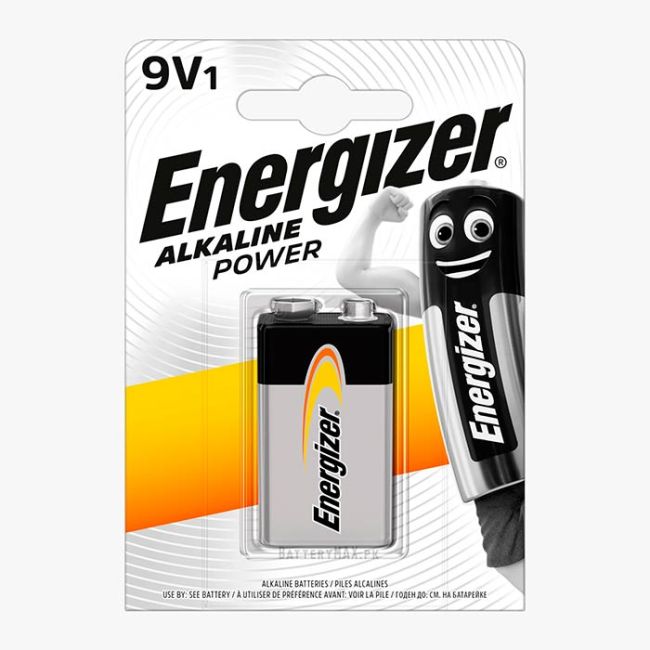 Energizer Alkaline Power 9V PP3 Alkaline Battery 6LR61 | 1 Pack