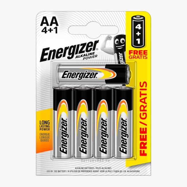 Energizer Alkaline Power AA Alkaline Battery LR6 | 5 Pack