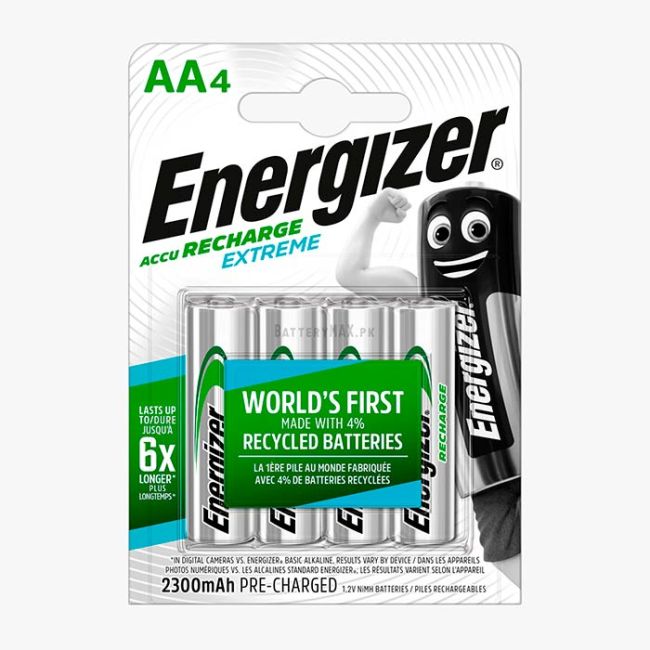 Energizer Extreme AA 2300mAh NiMH Rechargeable Battery HR6 | 4 Pack