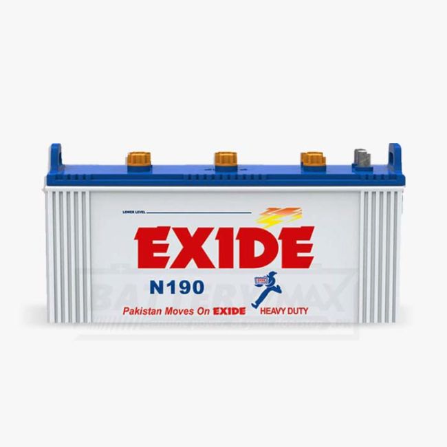 EXIDE N190 Unsealed Lead Acid Battery for Car and UPS