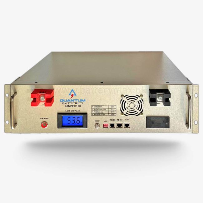 Quantum 48NPFC120 51.2V 120Ah 6.1kWh Lithium Iron Phosphate LiFePO4 (LFP) UPS and Solar Lithium Battery