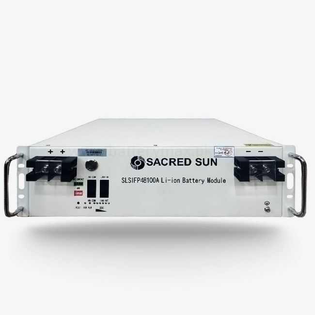 Sacred Sun SLSIFP48100A 48V 100Ah 4.8kWh Lithium Iron Phosphate LiFePO4 (LFP) UPS and Solar Lithium Battery