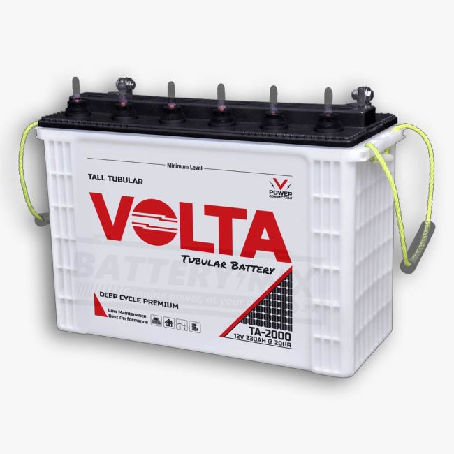 Volta TA-2000 Deep Cycle Lead Acid Unsealed Tubular UPS & Solar Battery