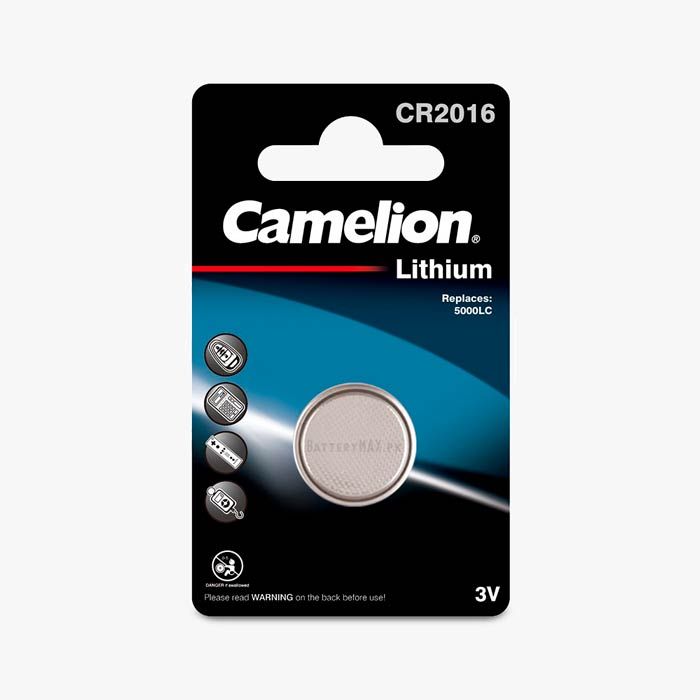 CAMELION - Lot de 5 piles bouton lithium CR2016 3V 