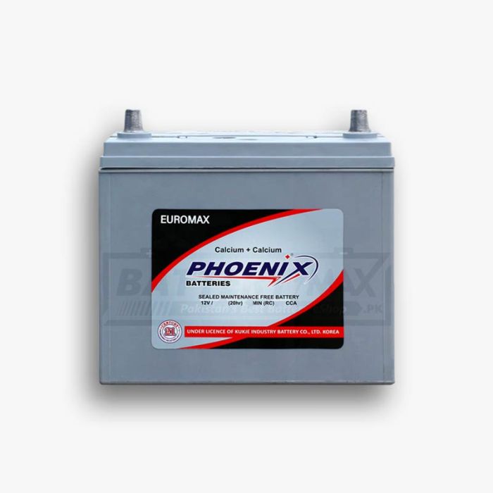 Phoenix EUROMAX60L Maintenance Free Lead Acid Sealed Car Battery